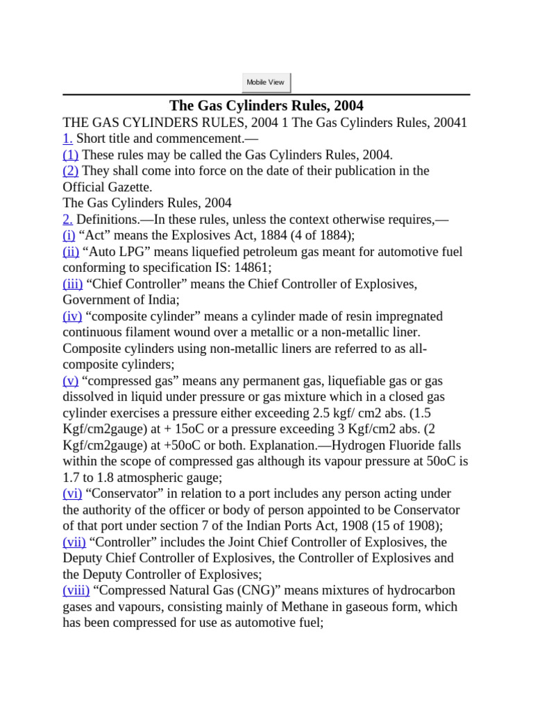 Gas Cylinders Rules, 2004 Overview | PDF | Liquefied Petroleum Gas | Gases