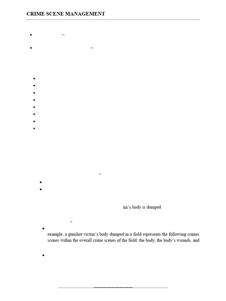 Crime Scene Management Overview | PDF | Crime Scene