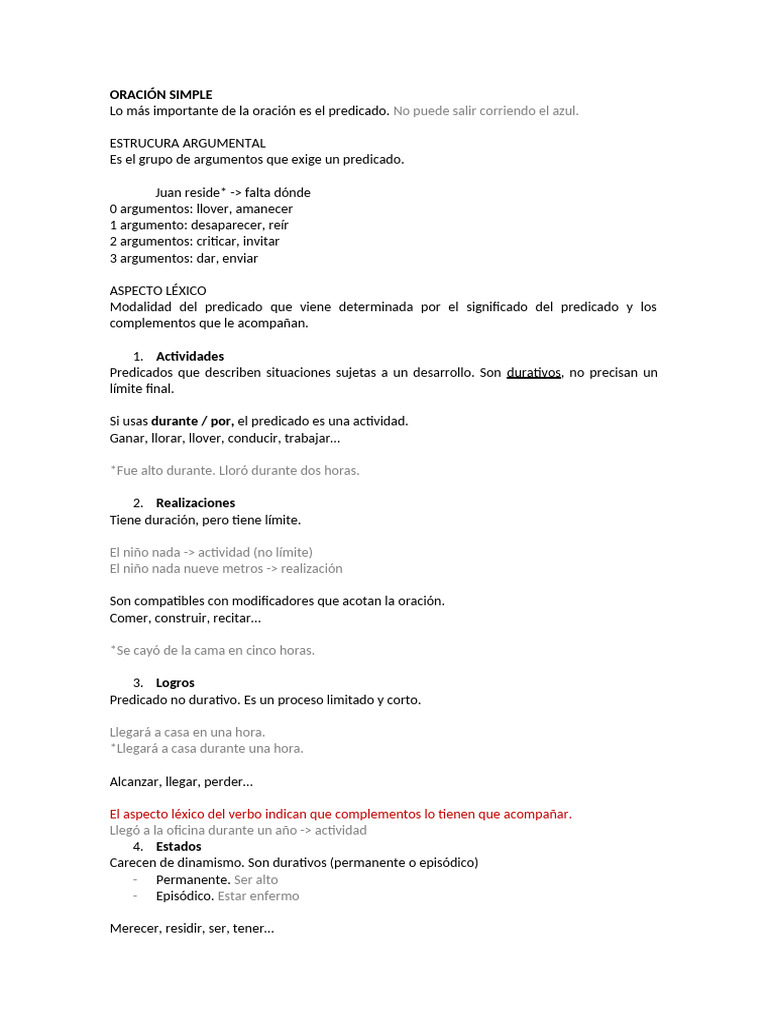 Estructura y Modalidad de Oraciones | PDF | Oración (Lingüística ...