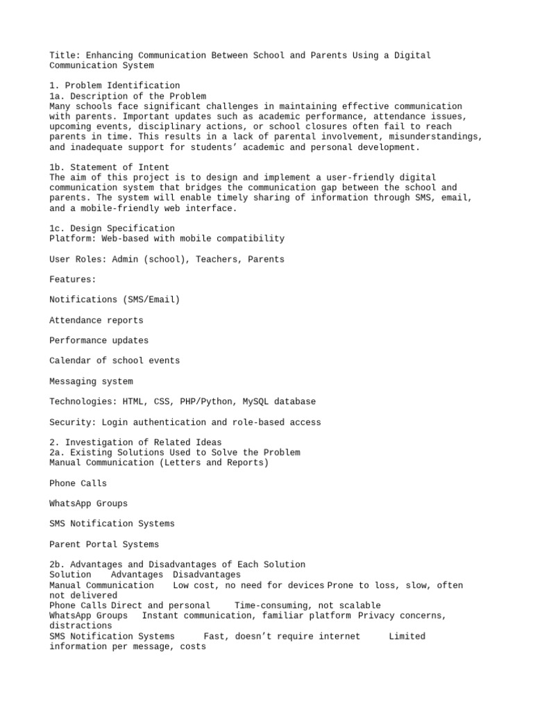 Title Enhancing Communication Betwe | PDF | Communication | Usability