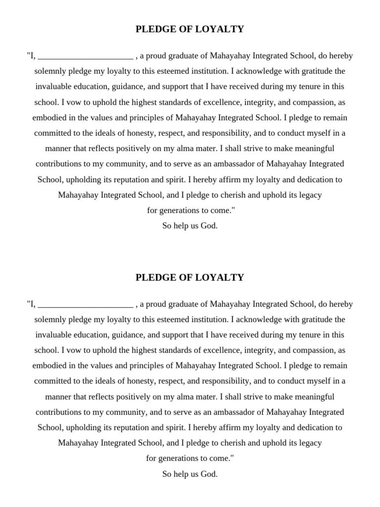 Pledge of Loyalty | PDF