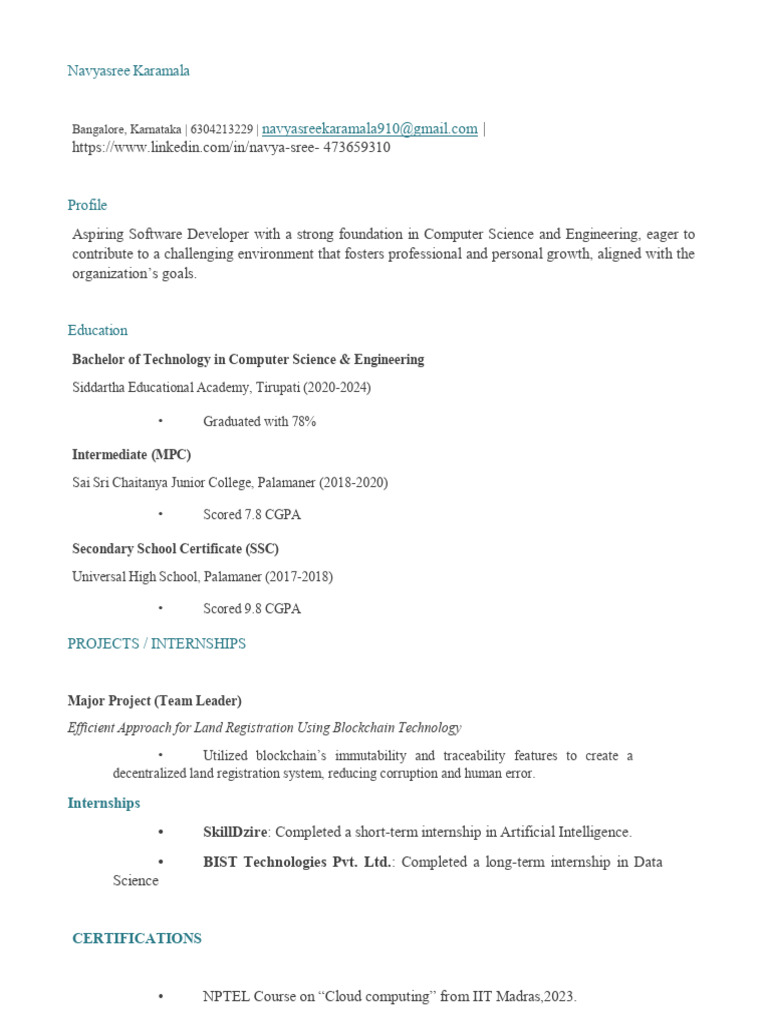 Aspiring Software Developer Resume | PDF | Artificial Intelligence ...