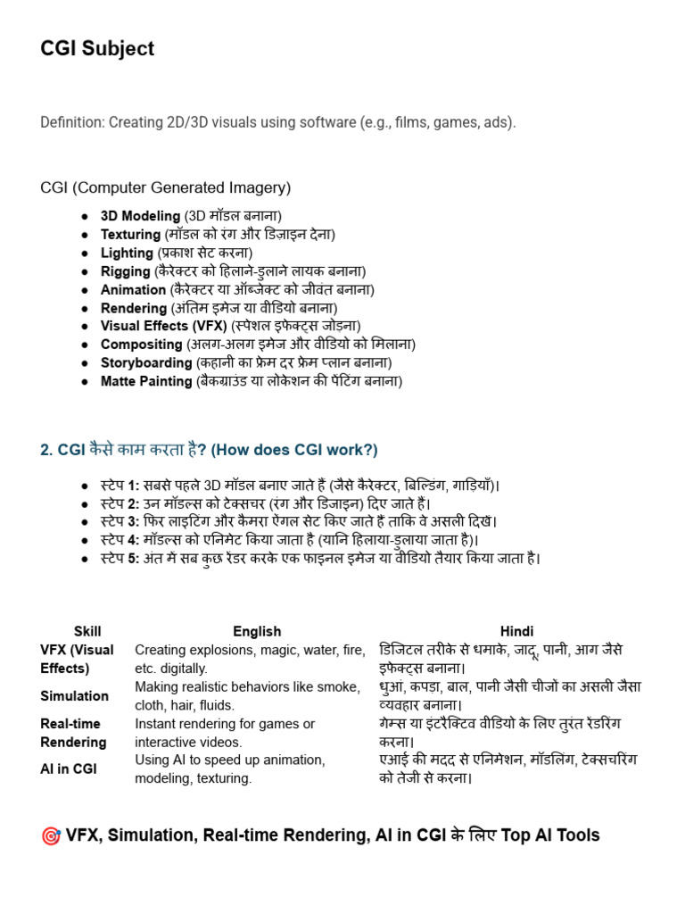 CGI Subject: CGI (Computer Generated Imagery) | PDF