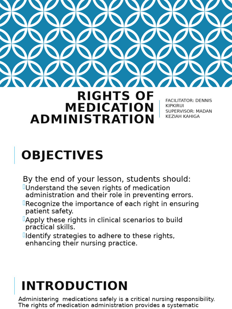 Seven Rights of Medication Administration | PDF | Dose (Biochemistry ...