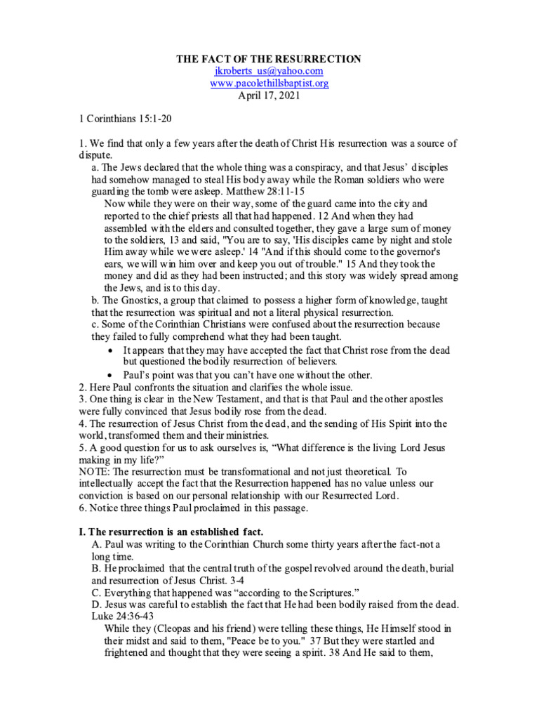 The Fact of The Resurrection | PDF