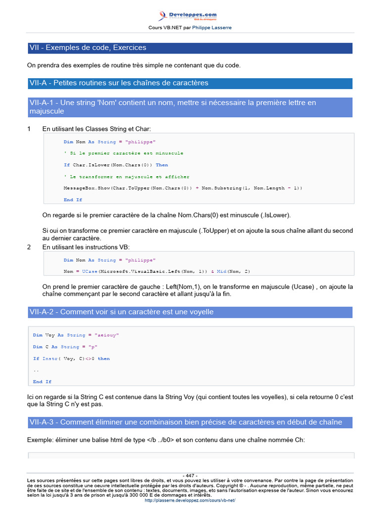 Exemples de Code en VB.NET | PDF | Programmation informatique ...