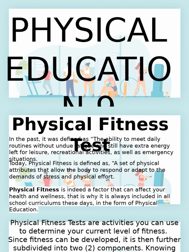 Physical Fitness Test Components Guide | PDF | Physical Fitness | Senses