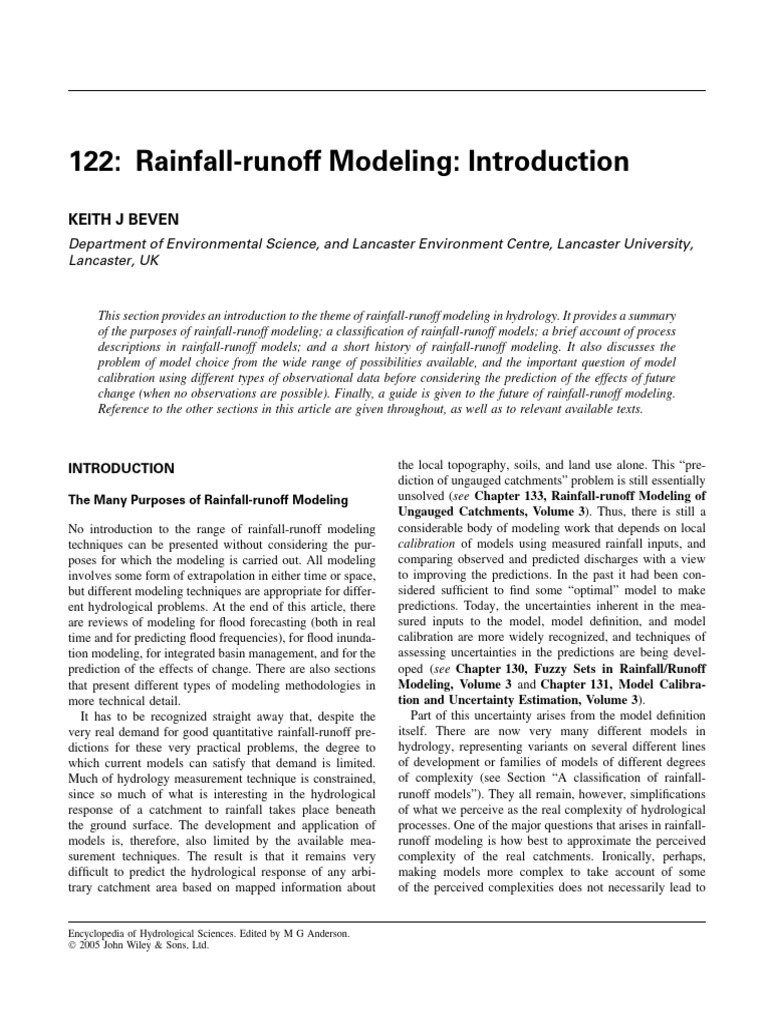 Rainfall-Runoff Modeling Overview | PDF | Surface Runoff | Hydrology