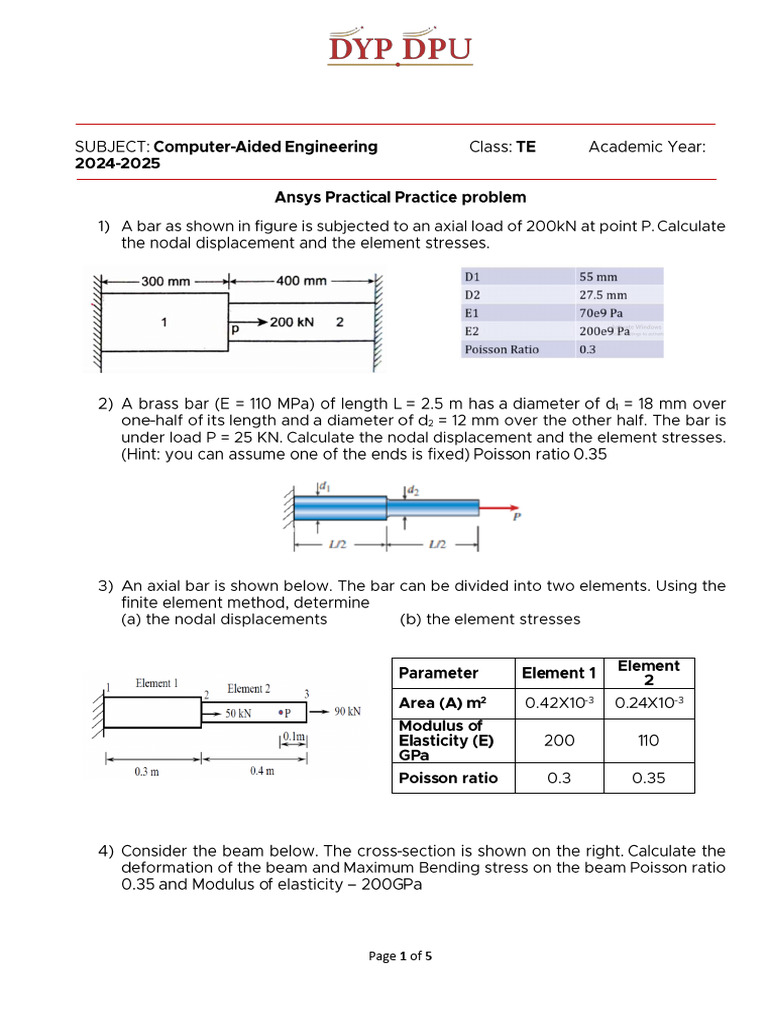 CAE Practice Problem-1 | PDF