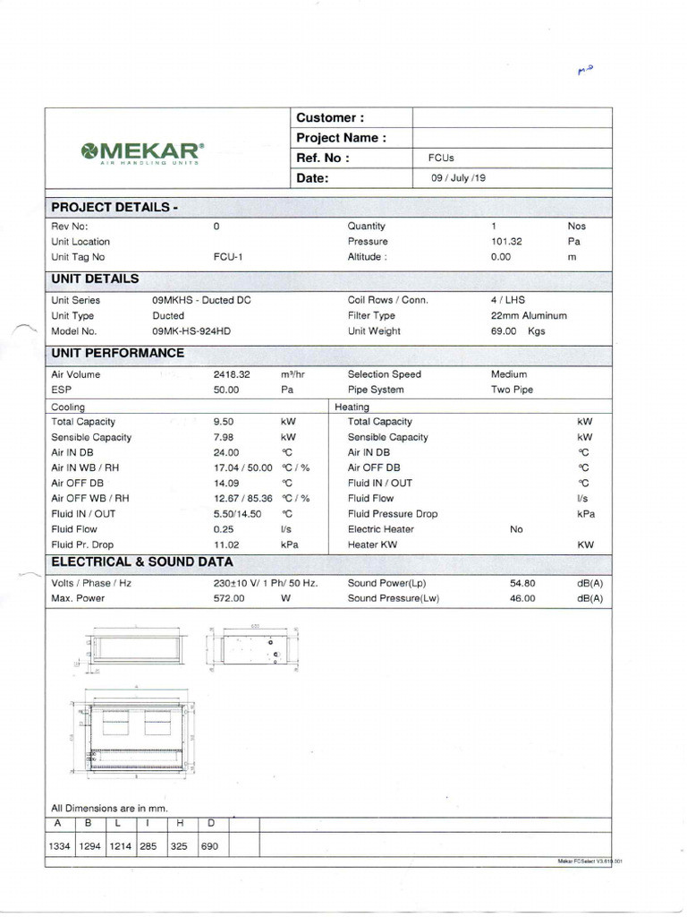 FCU - Data Sheet | PDF