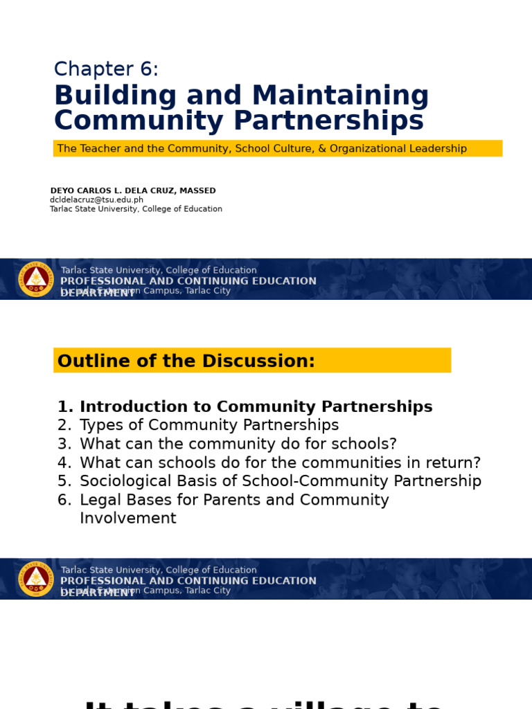 Community Partnerships in Education | PDF | Mentorship | Community