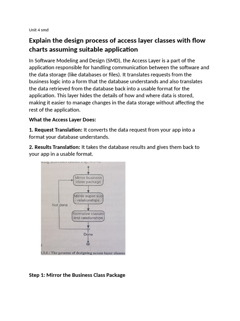 Access Layer Design in Software Modeling | PDF | Class (Computer ...