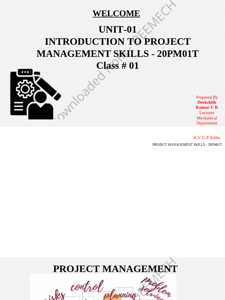 Introduction to Project Management Skills | PDF | Project Management ...