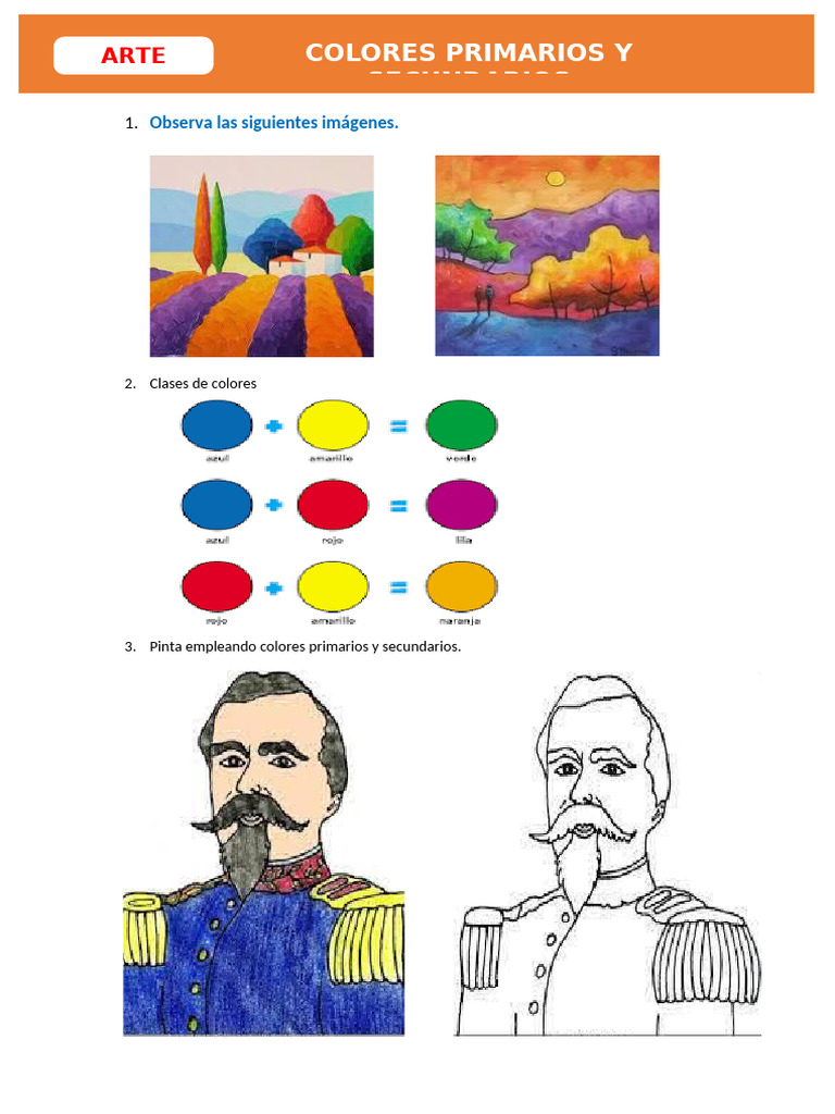 D2 S3 Ficha Arte Los Colores Primarios y Secundarios | PDF