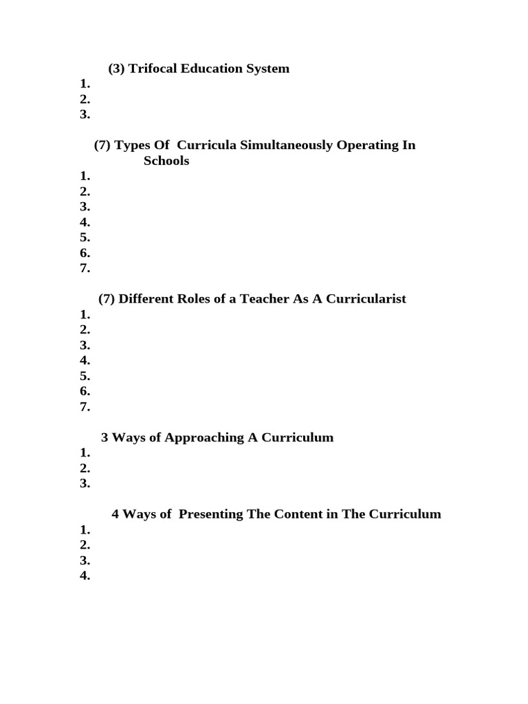 Trifocal Education System | PDF