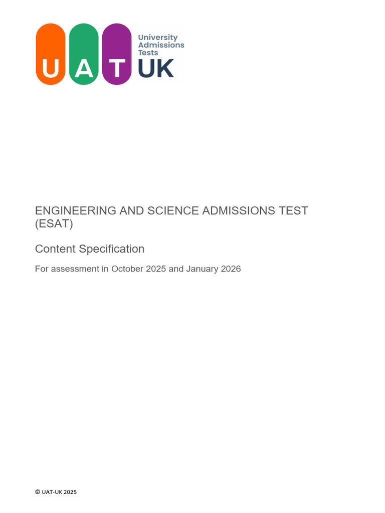ESAT 2025-2026 Content Specification | PDF | Factorization | Numbers