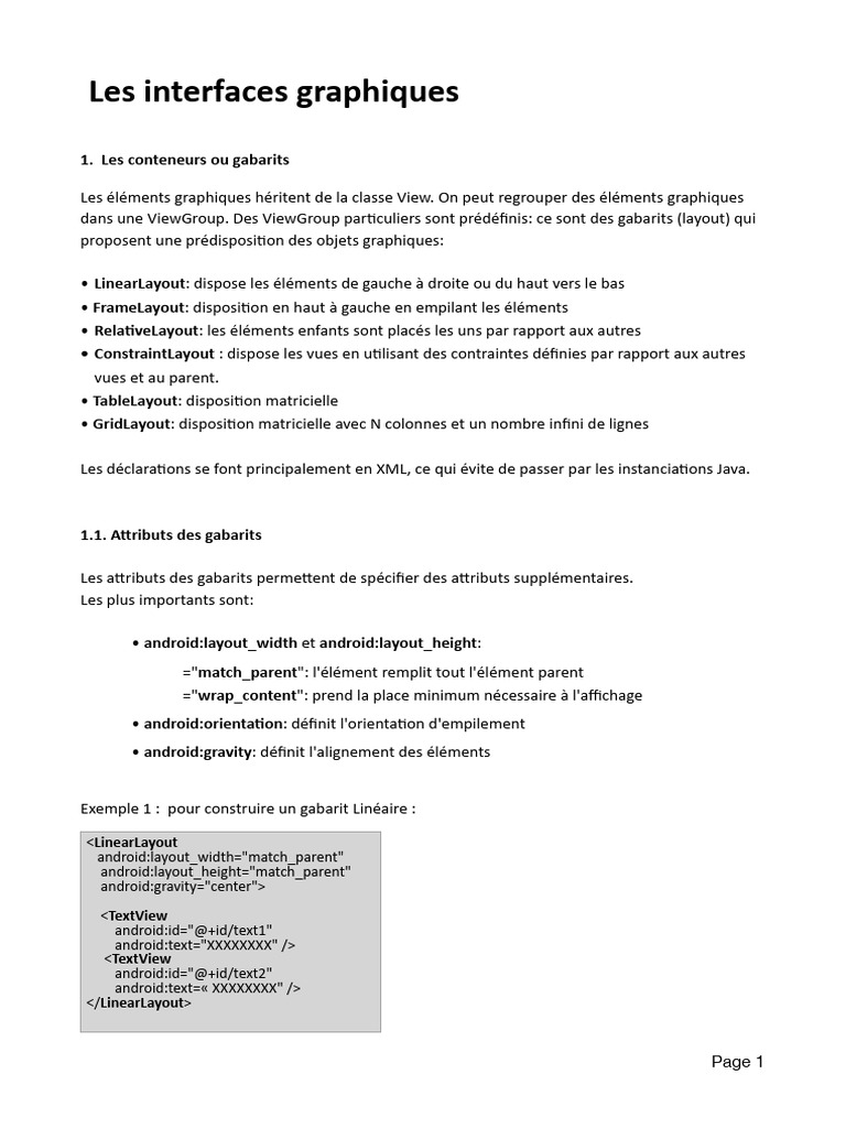 Guide des Gabarits d'Interfaces Graphiques | PDF | Architecture d'un ...