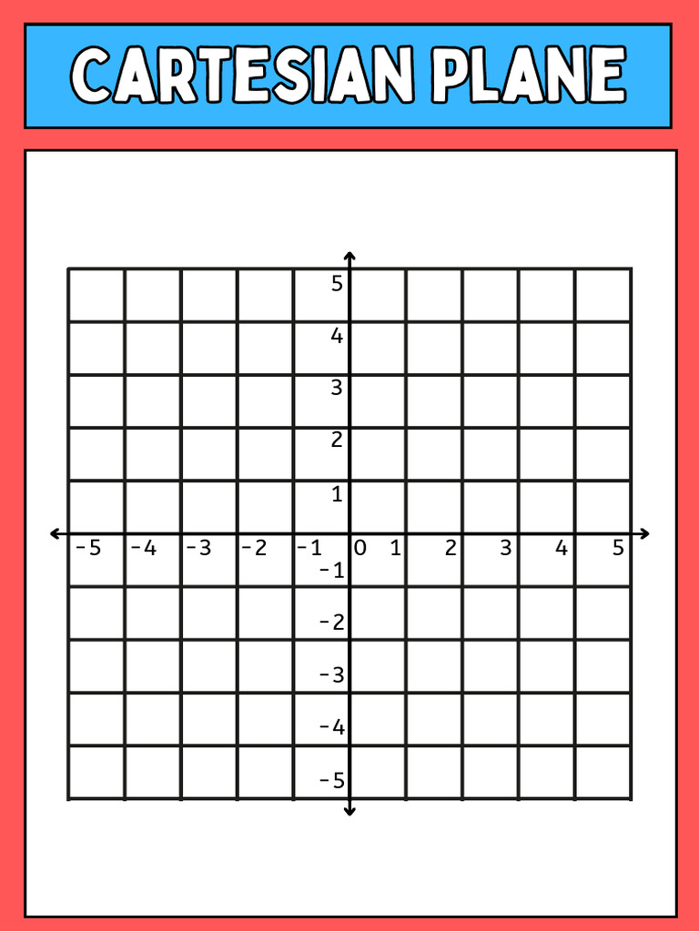 Cartesian Plane Mathematical Poster in Red and Blue Bold Style | PDF