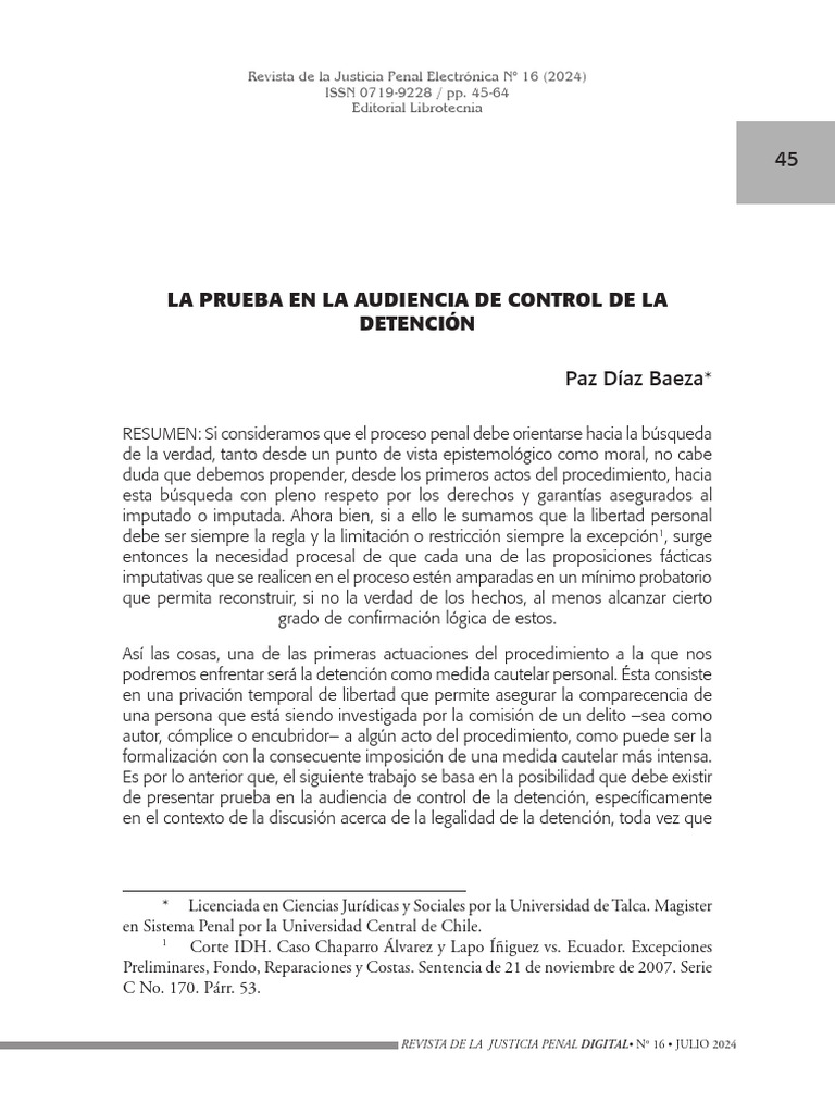 RJP16 02 La Prueba en La Audiencia de Control de La Detencion PDiaz ...
