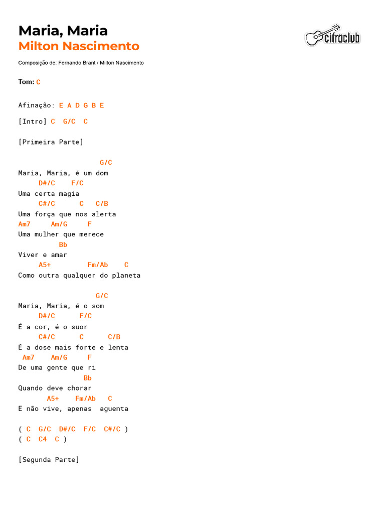 Maria, Maria - Letra e Análise | PDF