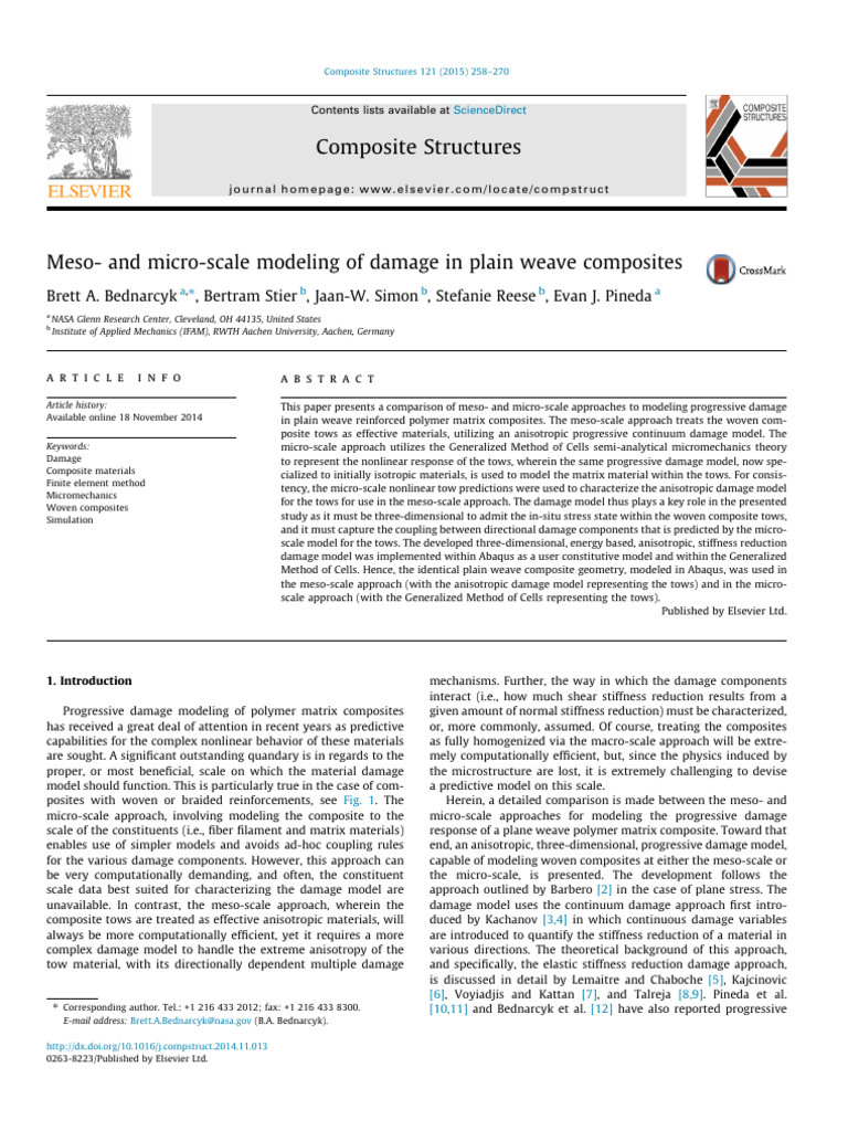 Meso vs Micro Modeling of Composite Damage | PDF | Composite Material ...