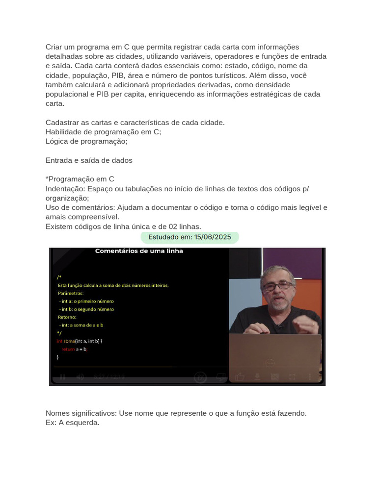 Programa em C para Registro de Cidades | PDF | Linguagem de programação ...