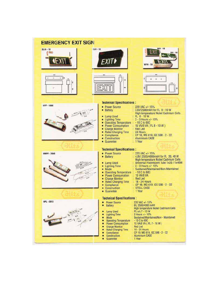 EXIT & Battery Emergency | PDF