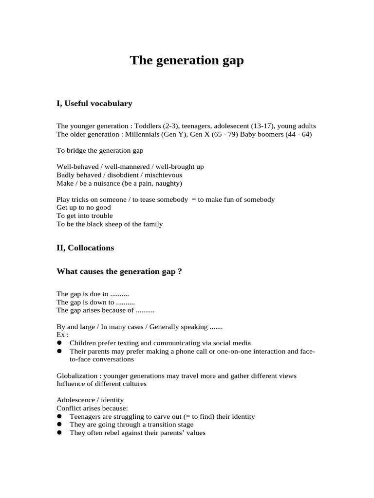 Bridging the Generation Gap | PDF