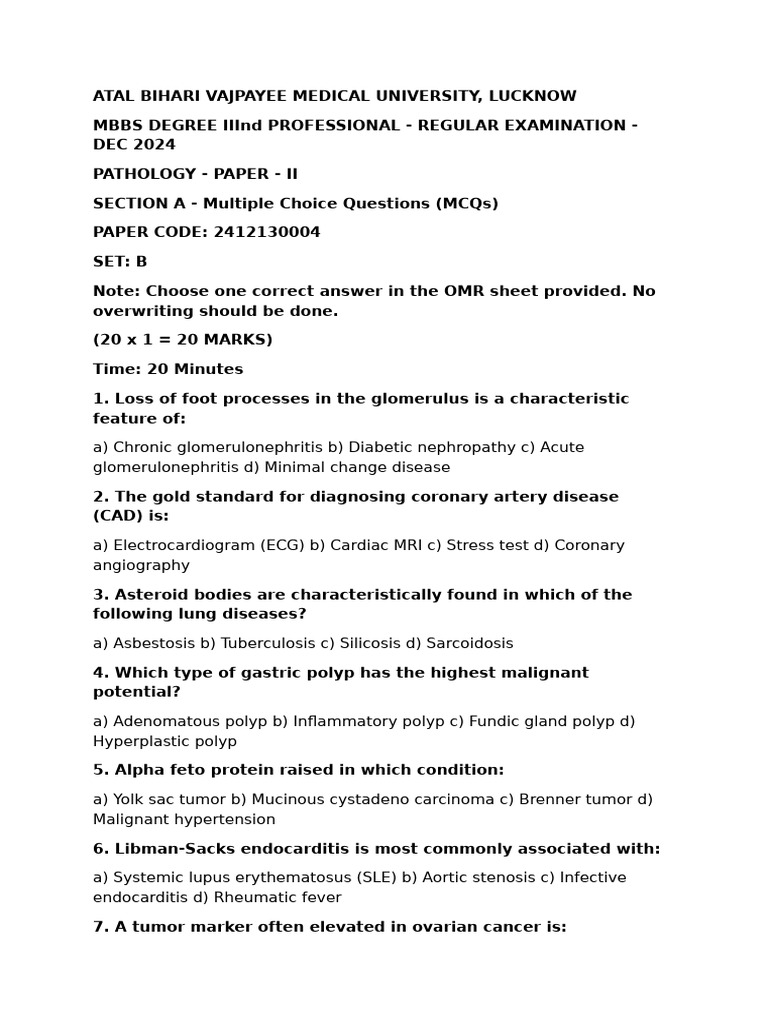 Pathology Paper 2 2022 Main | PDF | Cirrhosis | Coeliac Disease