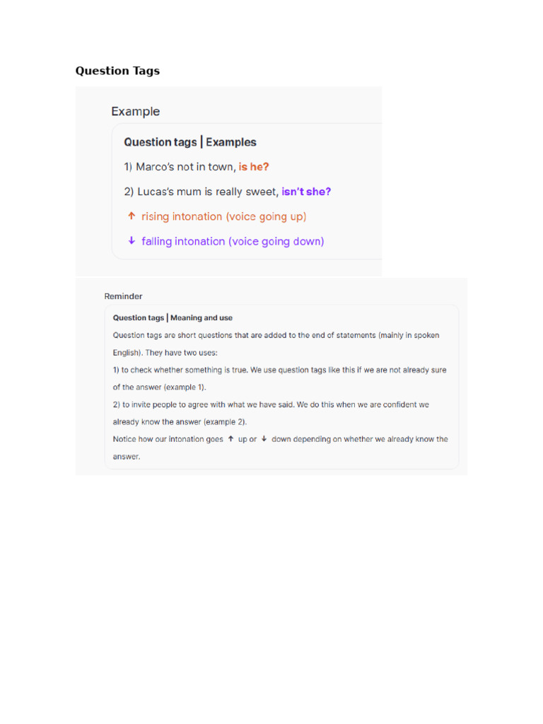Question Tags | PDF