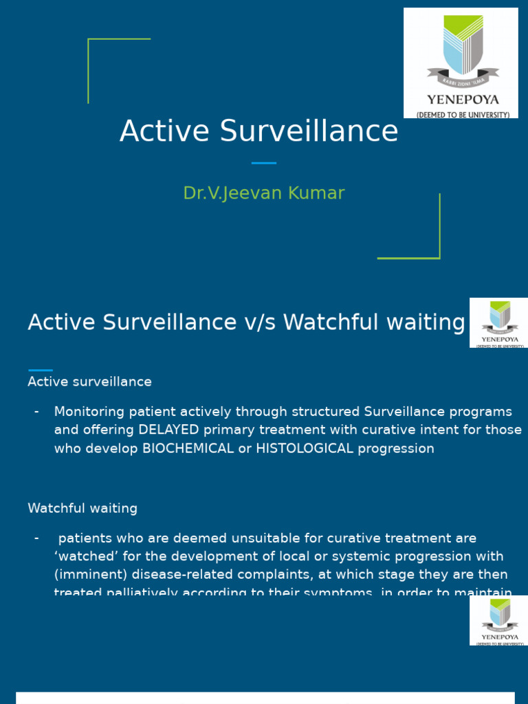 Active Surveillance vs. Watchful Waiting in Prostate Cancer | PDF ...