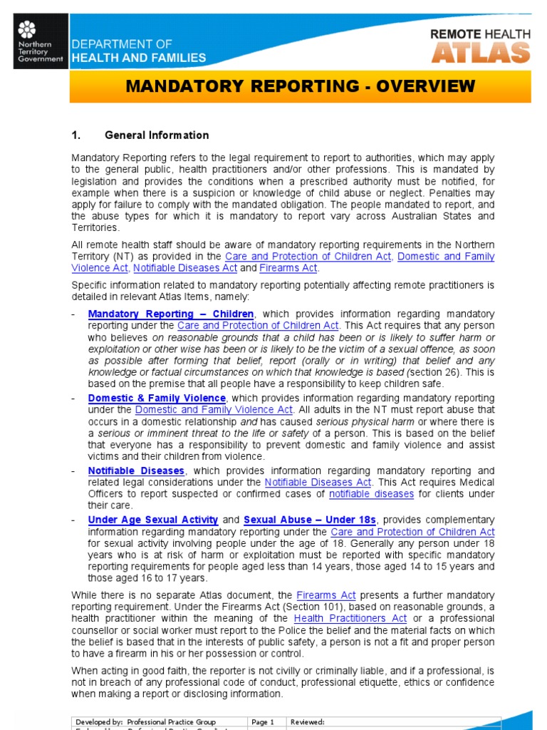 Mandatory Reporting Overview Domestic Violence Deviance (Sociology)