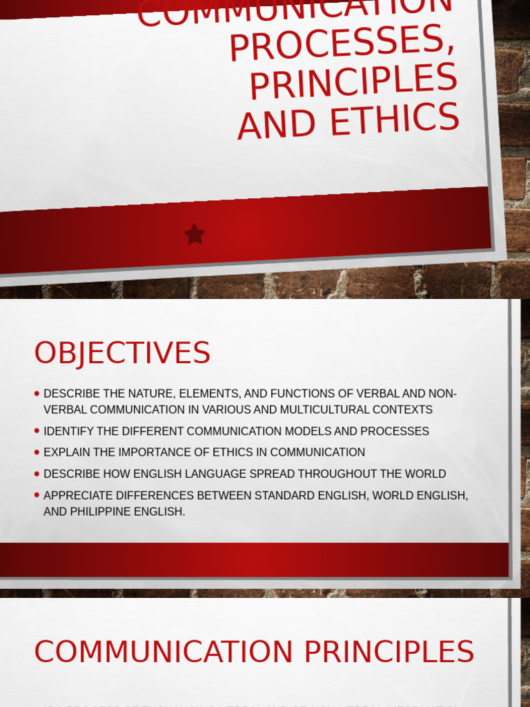 Ethics in Communication Processes | PDF | Communication | Nonverbal ...
