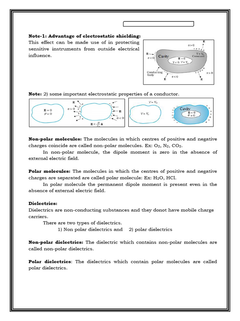 Polar vs Non-Polar Dielectrics Explained | PDF | Dielectric | Capacitance