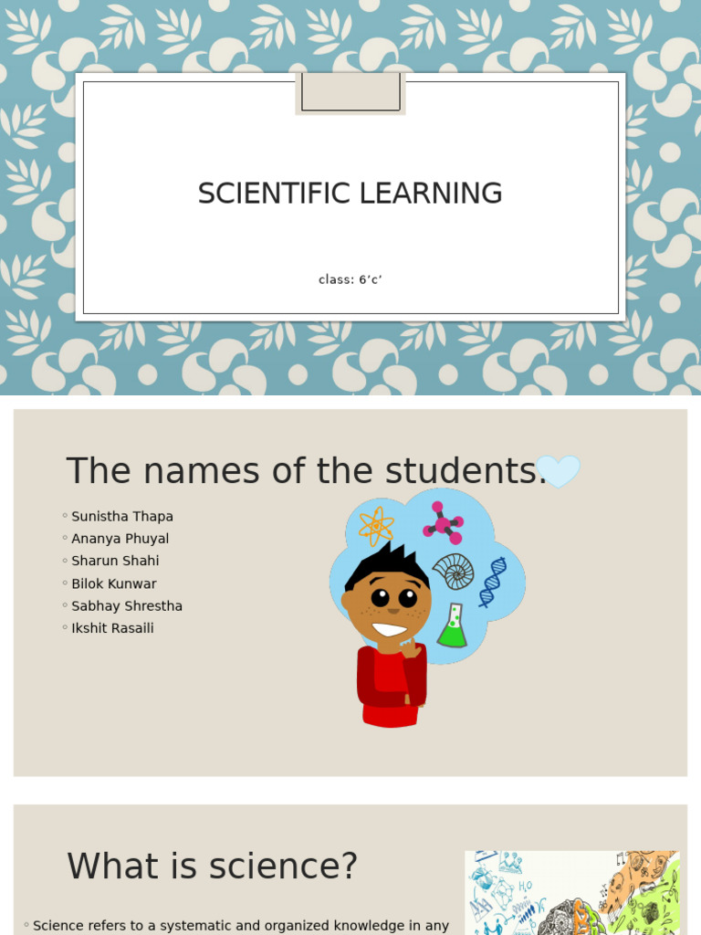 Scientific Learning Process for Class 6 | PDF | Experiment | Scientific ...