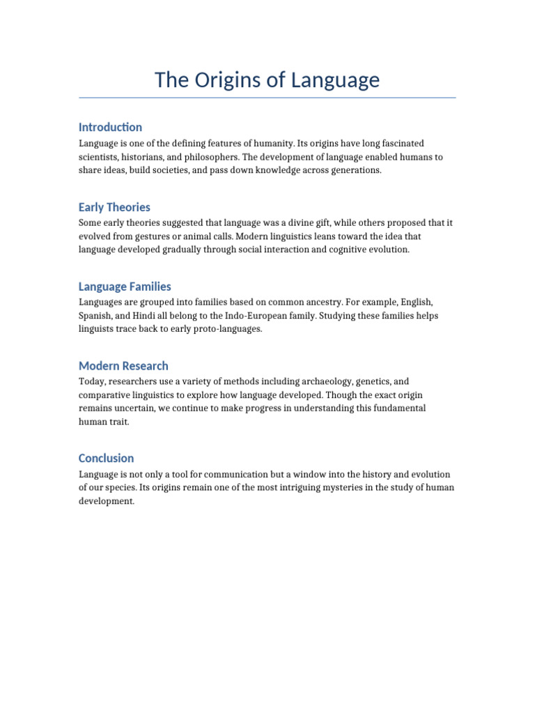 Exploring Language Origins and Evolution | PDF