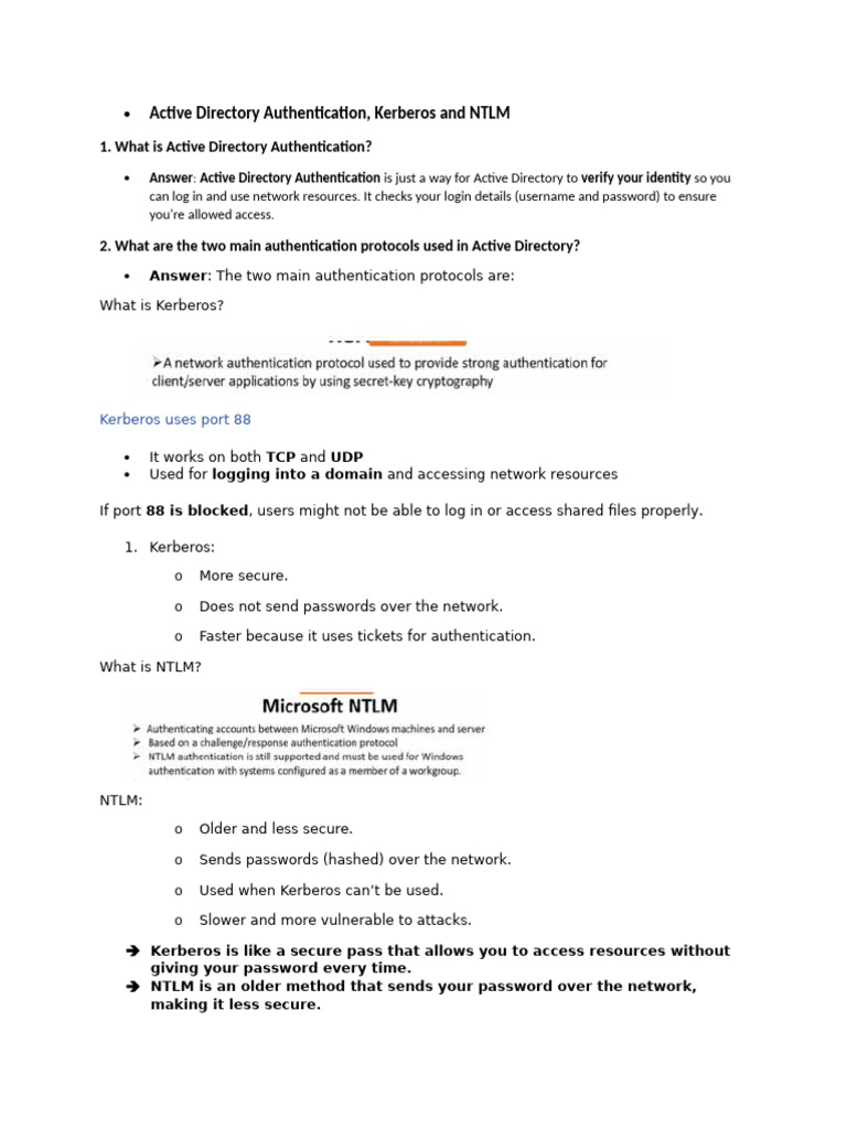 Active Directory Auth: Kerberos vs NTLM | PDF | Cybercrime | Computing