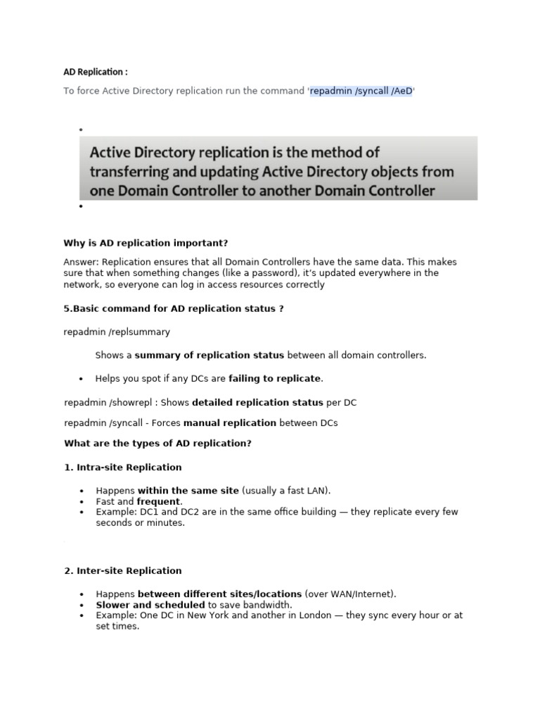 Bridgehead Server, AD Replication | PDF | Active Directory | Group Policy