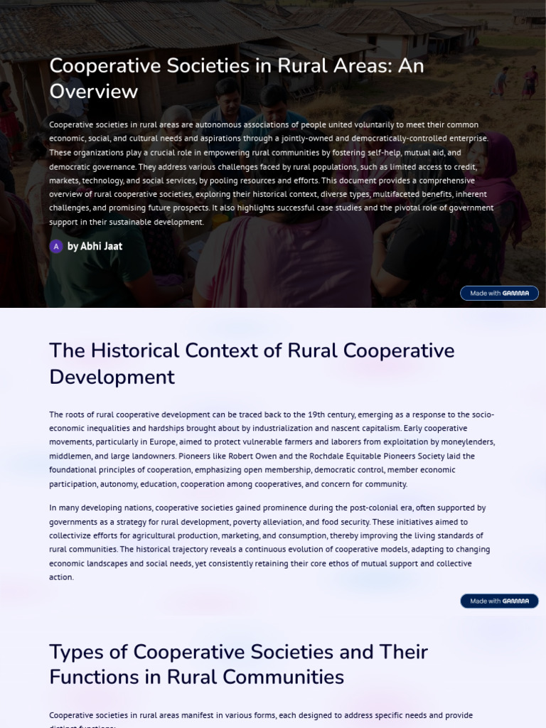 Cooperative Societies in Rural Areas An Overview | PDF | Cooperative ...