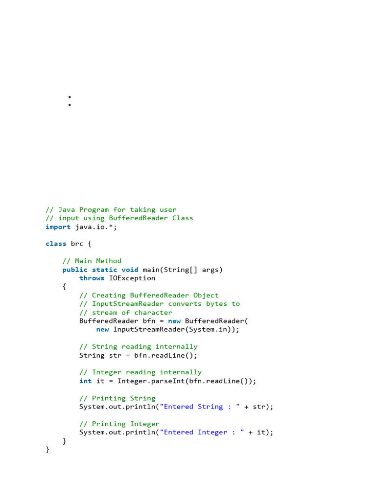 Java Input Methods: BufferedReader vs Scanner | PDF | String (Computer ...