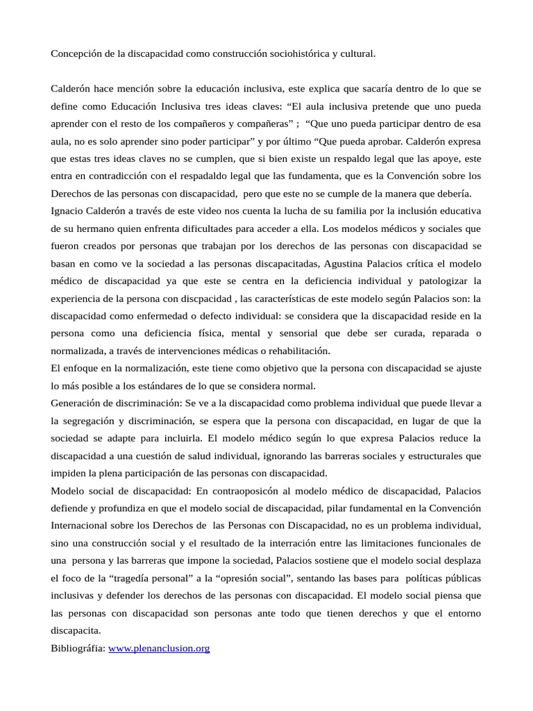 Inclusión educativa y modelos de discapacidad | PDF | Invalidez ...