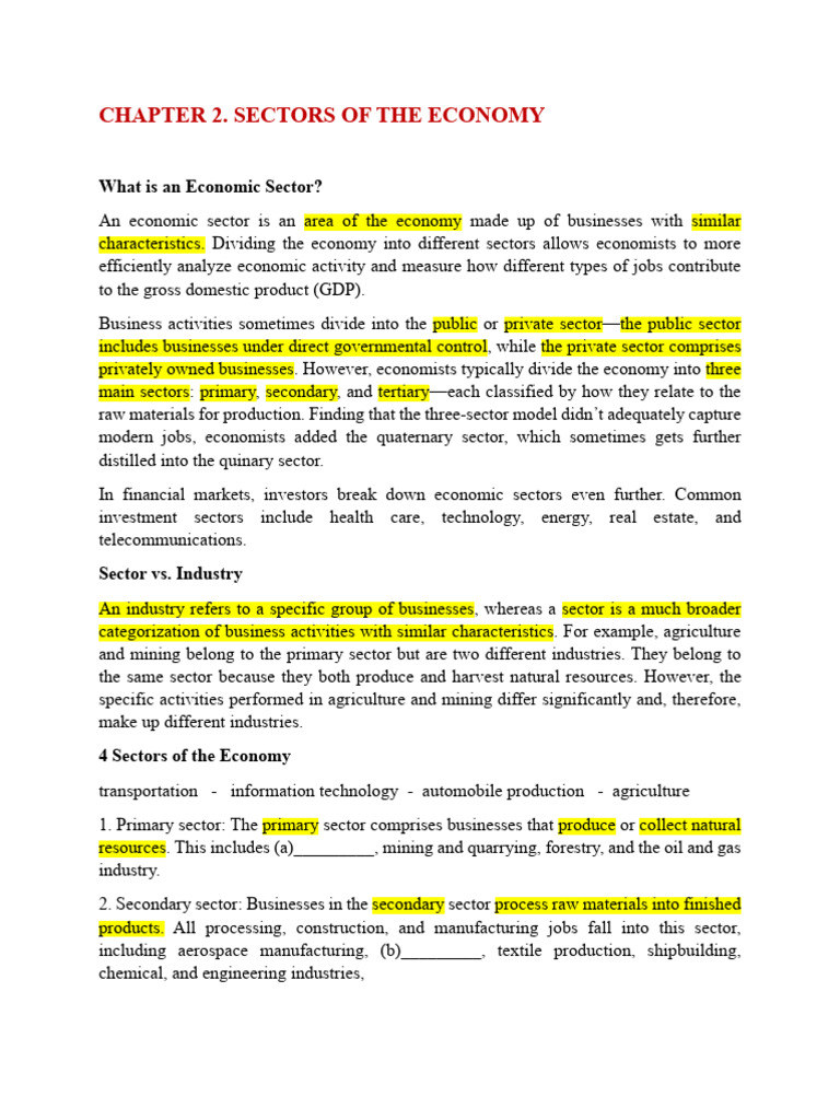 Understanding Economic Sectors | PDF | Economies | Economics