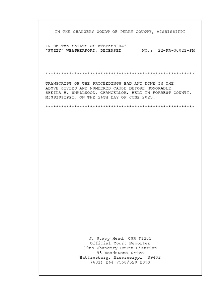 Weatherford Paralegal Transcript | PDF | Loans | Justice