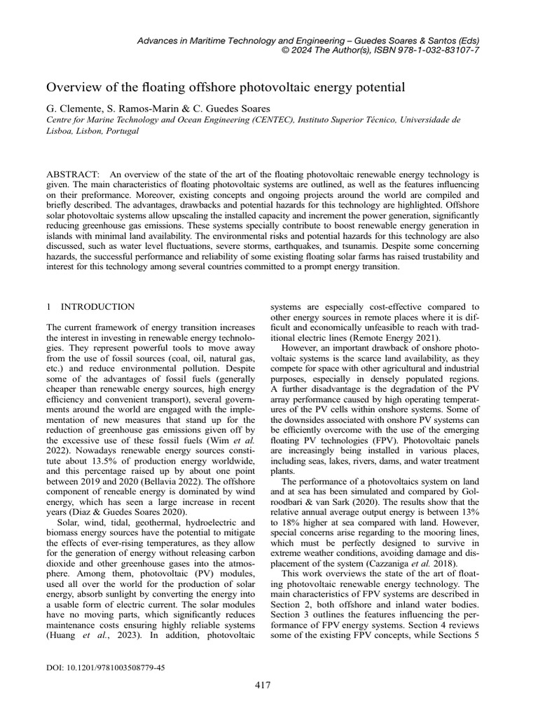 Floating Solar PV Systems Overview | PDF | Photovoltaics | Photovoltaic ...