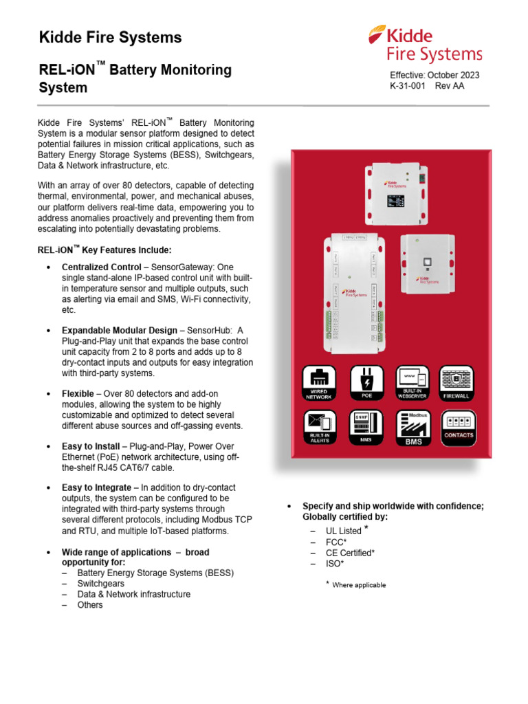 REL-iON™ Battery Monitoring System | PDF | Lithium Ion Battery | Computing