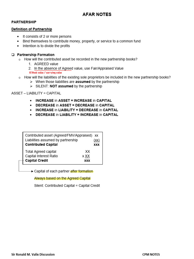 Valix's Partnership and Liquidation Notes | PDF | Partnership | Bankruptcy