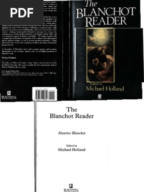 The Blanchot Reader Jacques Derrida Violence