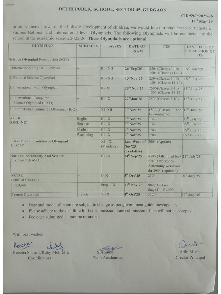 Olympiad Circular | PDF