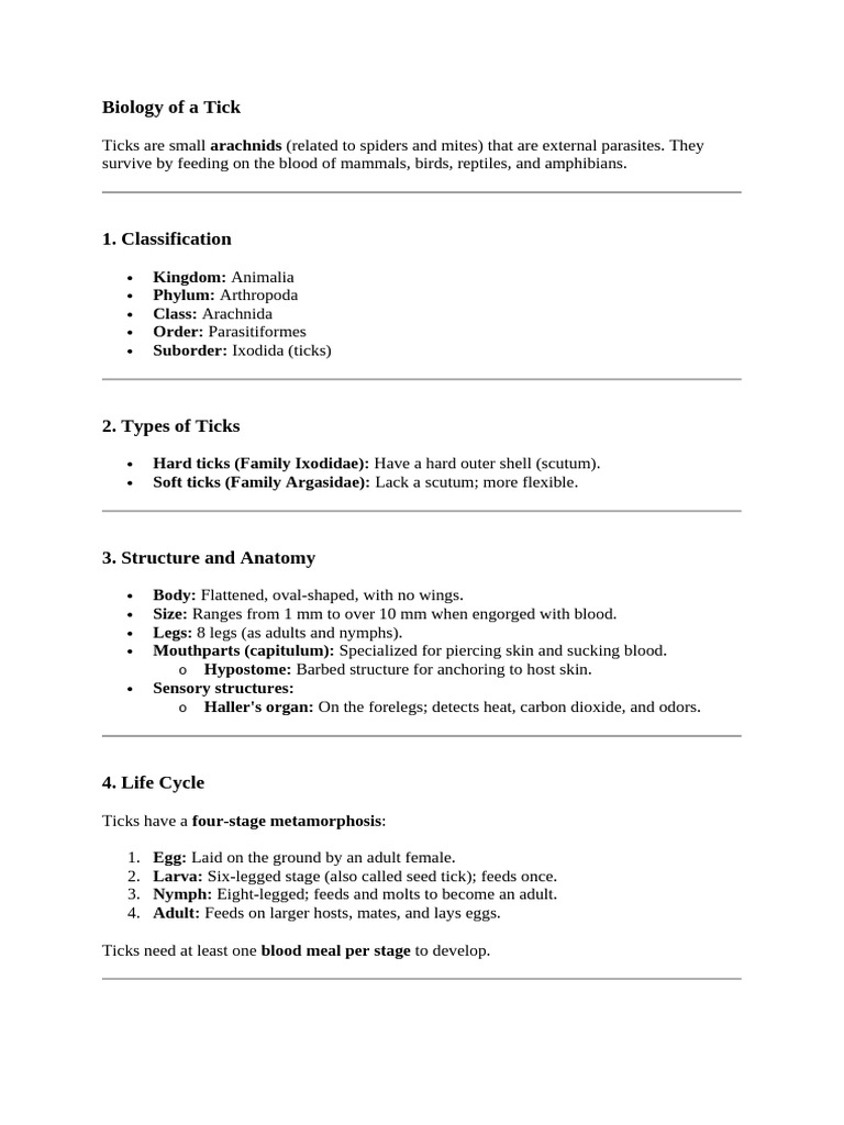 Biology of A Tick | PDF