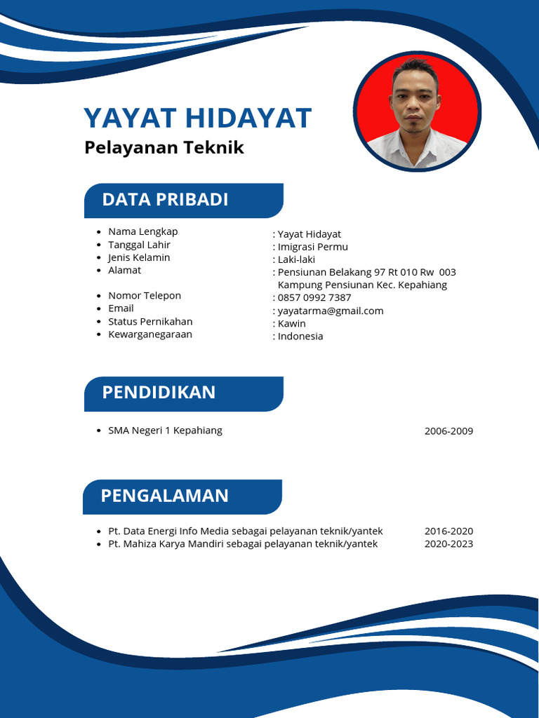 Profil Yayat Hidayat: Pelayanan Teknik | PDF